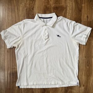 Rocawear XL Solid White Knit Polo Shirt Short Sleeve Collared Button Logo Men